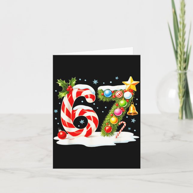 Tarjeta Funny Nice Naughty 6 7 Christmas 67 Meme Xmas Boys (Anverso)