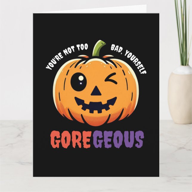 Tarjeta Funny No Demasiado Mala Calabaza De Tiro Gore-Geou (Anverso)