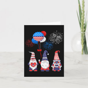 Tarjeta Funny norteamericana gnomes Guay 4 de julio Día de