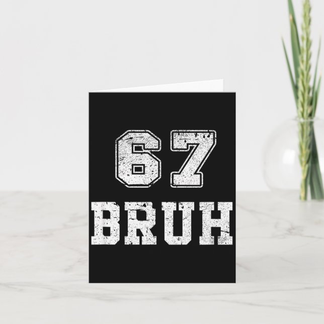 Tarjeta Funny Number Bruh Meme Retro Gift Men, Boys Tee Fa (Anverso)