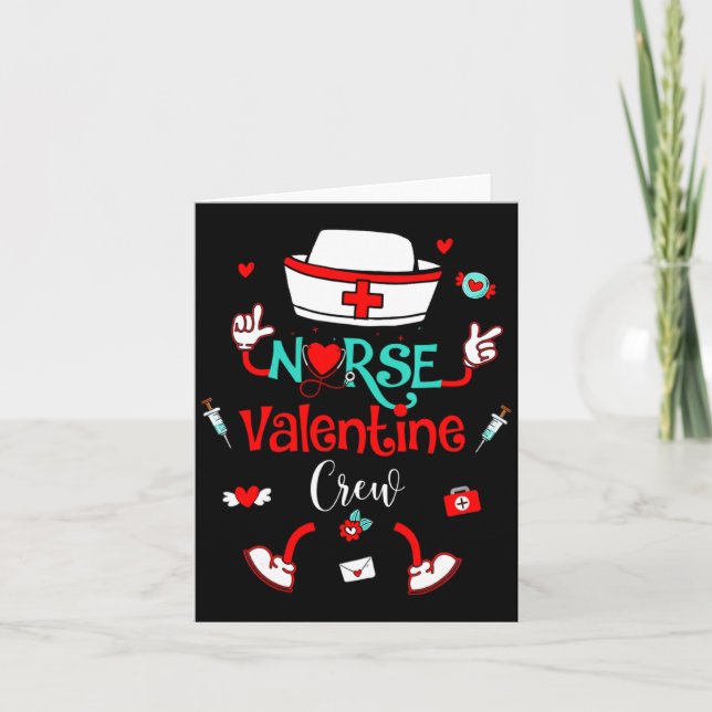 Tarjeta Funny Nurse Valentines Day Nurse Crew Family Group (Anverso)