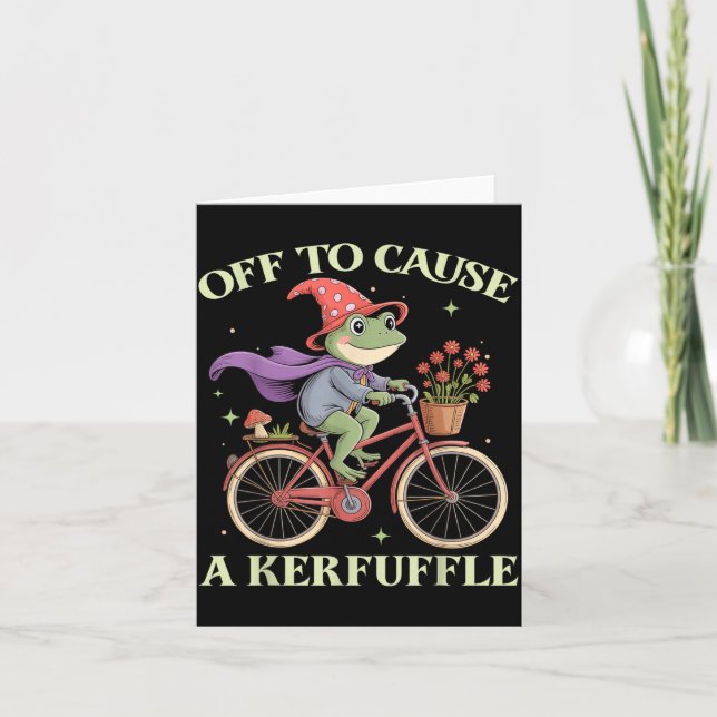 Tarjeta Funny Off To Cause A Kerfuffle Whimsical Wizard Fr (Anverso)