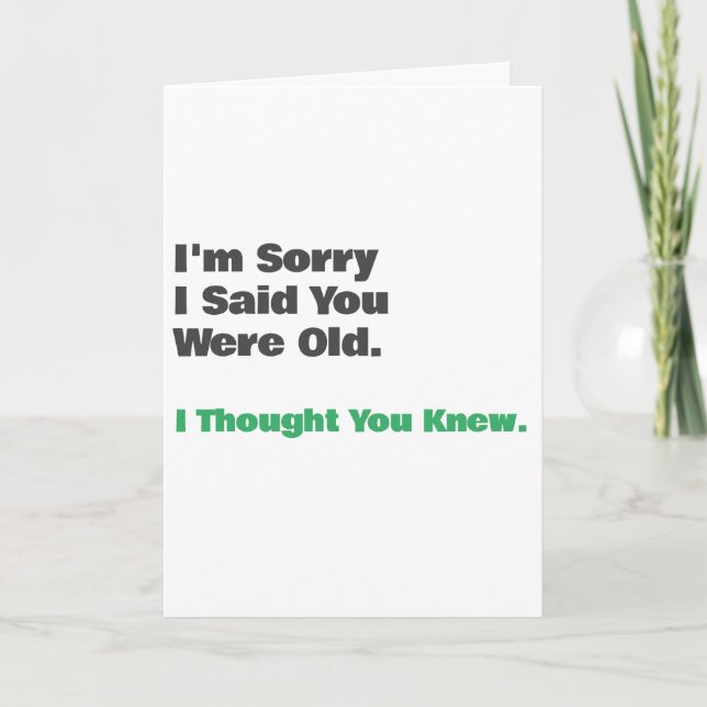 Tarjeta Funny Old Age Birday Card (Anverso)