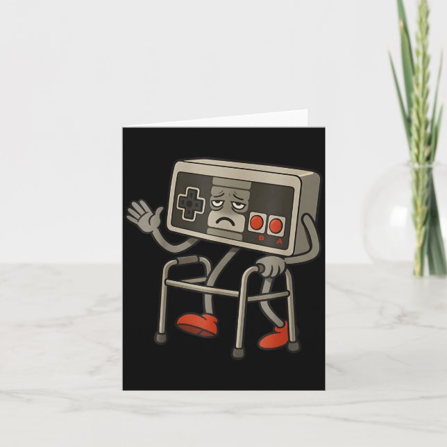 Tarjeta Funny Old Gamer Gaming Retro 80s 90s Retro Video G (Anverso)