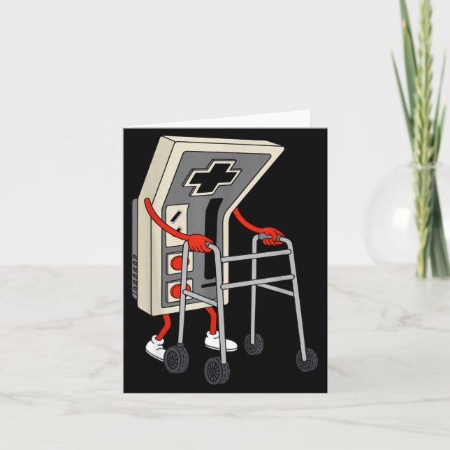 Tarjeta Funny Old Gamer Gaming Retro 80s 90s Video Game Ol (Anverso)