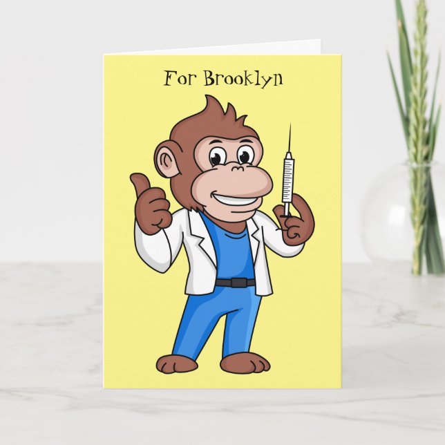 Tarjeta Funny orangutan ape personalizado médica (Anverso)