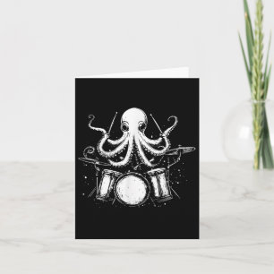 Tarjeta Funny Otopus Drummer Drummer Drumming Music Lover