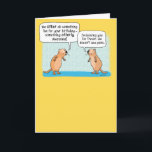 Tarjeta Funny Otters Birthday Card<br><div class="desc">Aquí hay una tarjeta de cumpleaños personalizado linda y divertida que presenta un par de nutrias, una que disfruta de los juegos de palabras y la otra que no. Uh-oh ... ¡la piel está a punto de volar! Gracias por elegir este diseño original de © Chuck Ingwersen. Publico personalizados todos...</div>