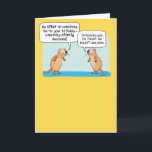 Tarjeta Funny Otters Birthday Card<br><div class="desc">Aquí hay una tarjeta de cumpleaños personalizado linda y divertida que presenta un par de nutrias, una que disfruta de los juegos de palabras y la otra que no. Uh-oh ... ¡la piel está a punto de volar! Gracias por elegir este diseño original de © Chuck Ingwersen. Publico personalizados todos...</div>