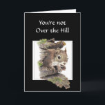 Tarjeta Funny Over the Hill Birthday Squirrel Card<br><div class="desc">No estás sobre la colina si todavía recuerdas dónde guardaste tus nueces. Graciosa tarjeta de ardilla para ese cumpleaños "sobre la colina"</div>