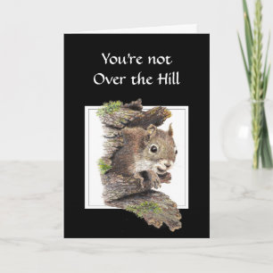 Tarjeta Funny Over the Hill Birthday Squirrel Card