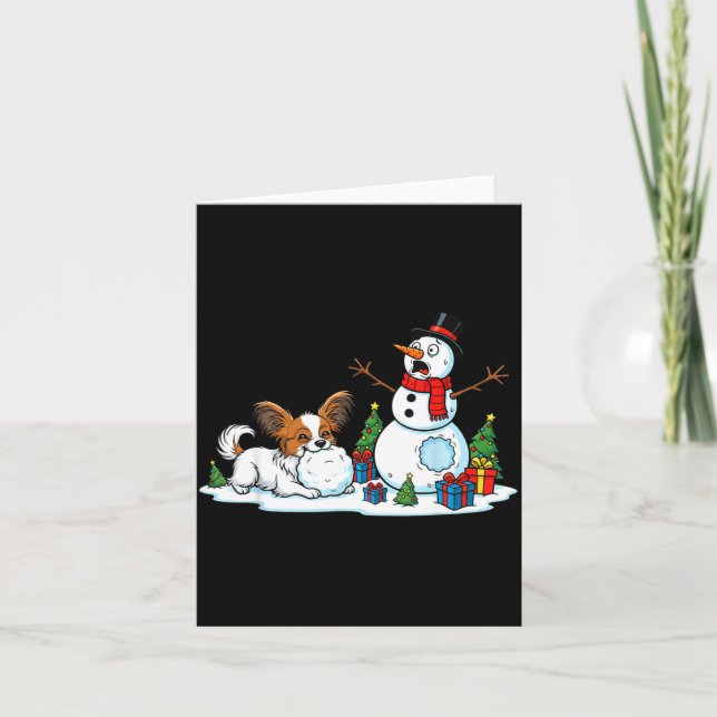 Tarjeta Funny Pallon Snowman Christmas Tree Xmas Womens Me (Anverso)