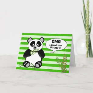 Tarjeta Funny Panda Bear Belthday