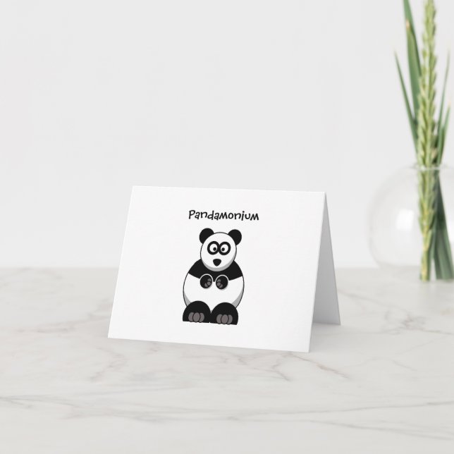 Tarjeta Funny Pandamonium Panda Personalizado, Cute Stress (Anverso)