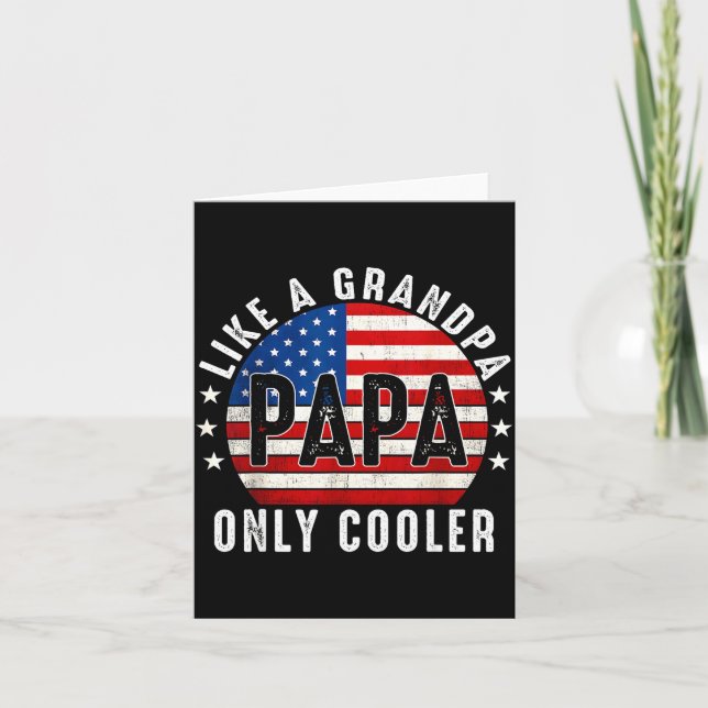 Tarjeta Funny Papa Like A Grandpa Only Cooler From Grandki (Anverso)