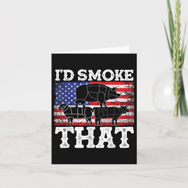 Tarjeta Funny Parrillada Id Fumar Ese Patriótico Grillmast (Anverso)