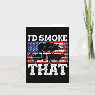 Tarjeta Funny Parrillada Id Fumar Ese Patriótico Grillmast