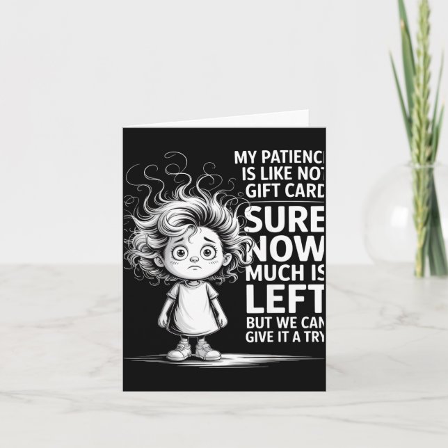Tarjeta Funny Patience Gift Card Quote Retro Mpy Outfit Fo (Anverso)