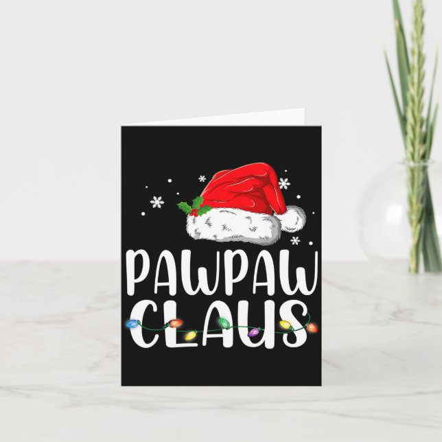 Tarjeta Funny Pawpaw Claus Christmas Pajamas Santa  (Anverso)