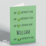 Tarjeta Funny Pea Personalizado Birthday<br><div class="desc">"Hap-Pea Birthday" Funny Pea tarjeta de cumpleaños personalizable</div>
