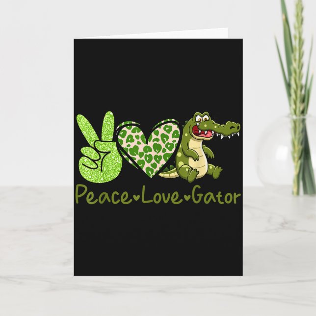 Tarjeta Funny Peace Love Gator Cute Costume Animal Lover A (Anverso)