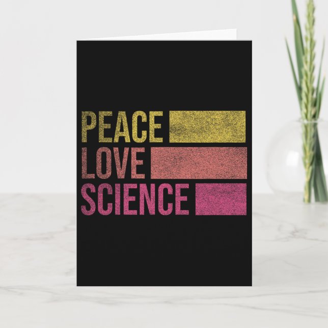 Tarjeta Funny Peace Love Science Lovers Math Chemistry Tea (Anverso)