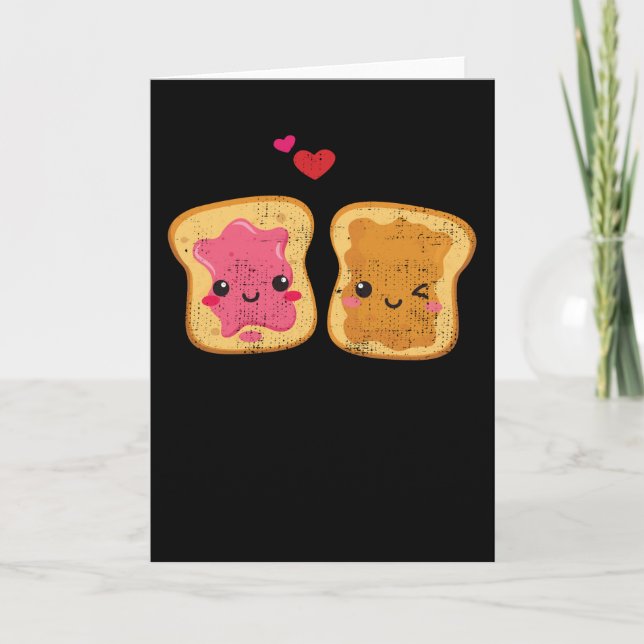 Tarjeta Funny Peanut Butter Y Jelly Couple Kawaii (Anverso)