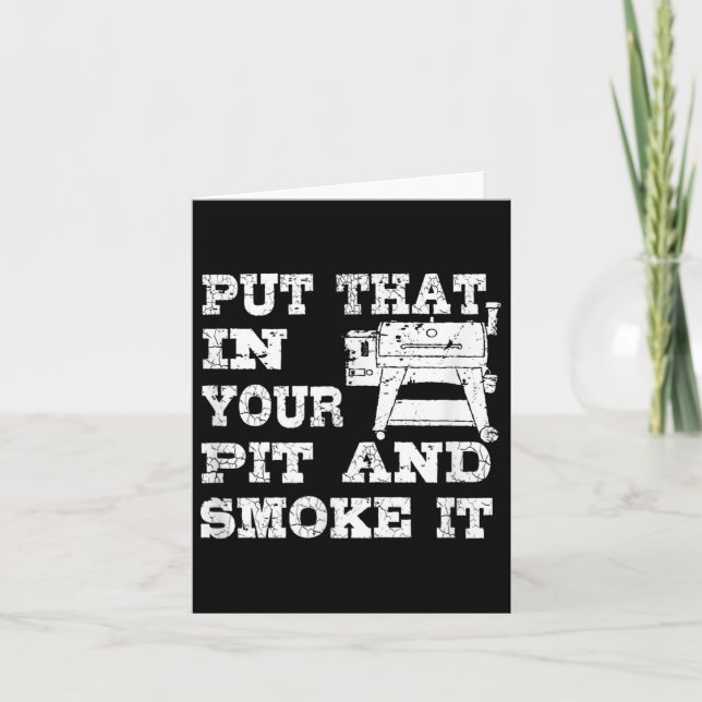 Tarjeta Funny Pellet Smoker Bbq Pit Gift Grill Para Carne  (Anverso)