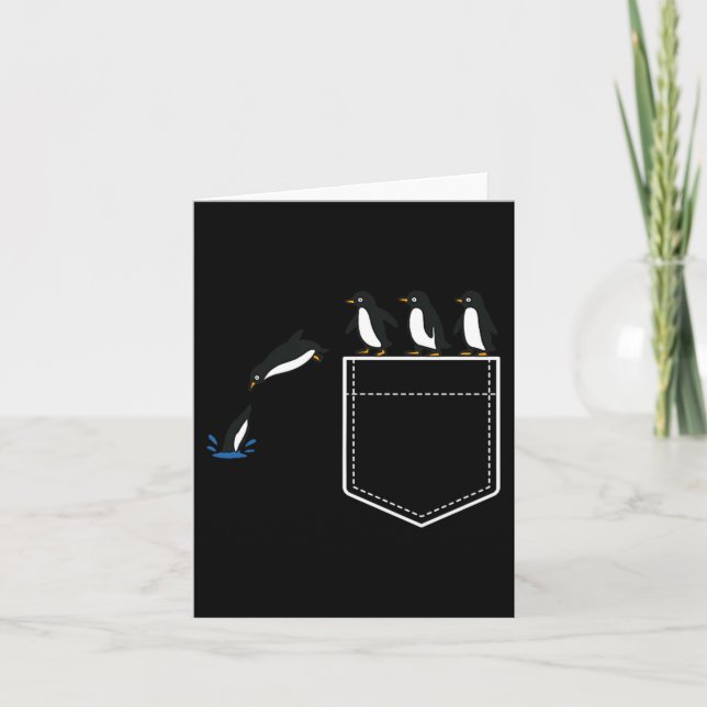 Tarjeta Funny Penguin Cket Cute Diving Penguin Animal Love (Anverso)