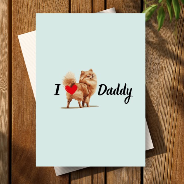 Tarjeta Funny Perro Pomeraniano Bum Heart Fathers Day Car (Subido por el creador)