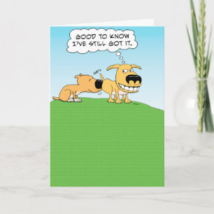 Tarjeta Funny Perro Sniffing Butt Birthday Card
