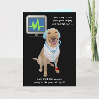 Tarjeta Funny Personalizable Lab Report Get Well