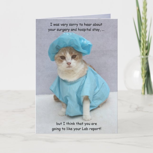 Tarjeta Funny Personalizable Lab Report Get Well (Anverso)