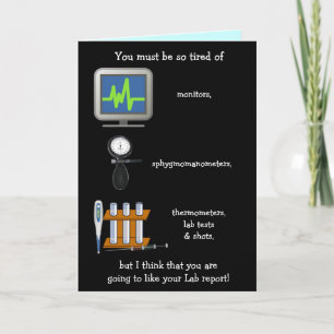 Tarjeta Funny Personalizable Lab Report Get Well