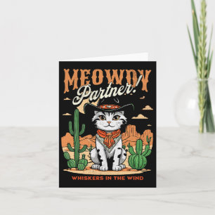 Tarjeta Funny Personalizado de cosecha de gato de Meowboy 