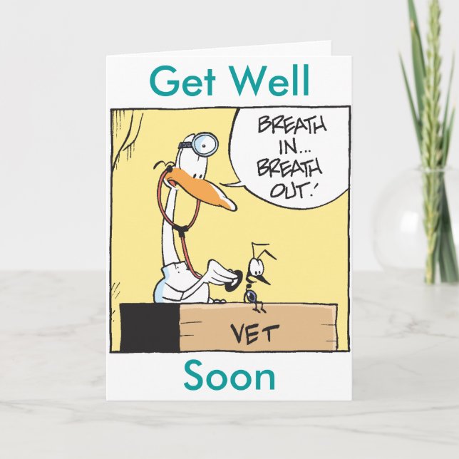 Tarjeta Funny Personalizado de Vet se pone bien pronto (Anverso)