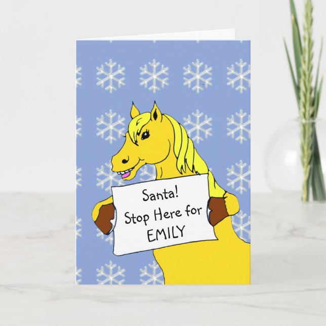 Tarjeta Funny Personalizado Navidades de caballos (Anverso)