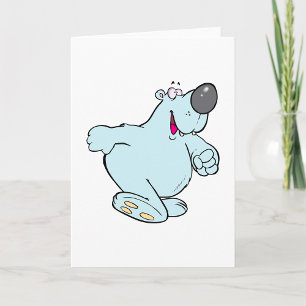 Tarjeta Funny Personalizado Polar Bear Cute Carácter Azul