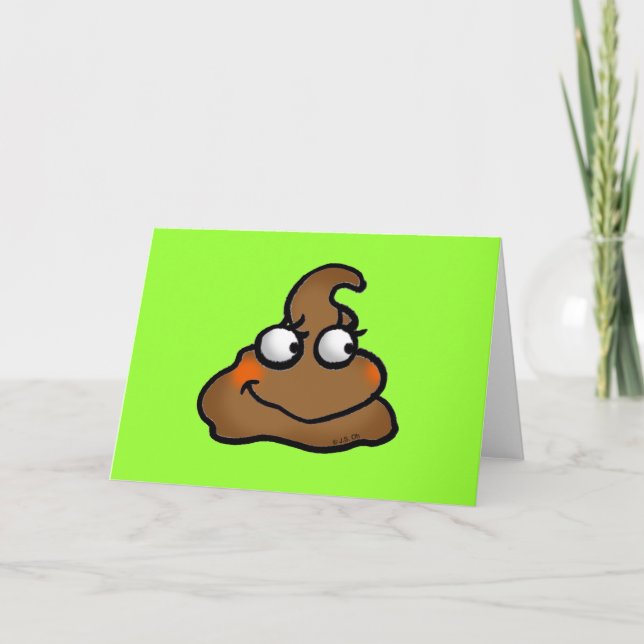 Tarjeta Funny Personalizado Poop Smile Card (Anverso)