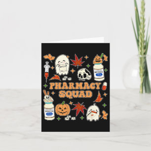 Tarjeta Funny Pharmacy Squad Halloween Pharmacist Tech Cow