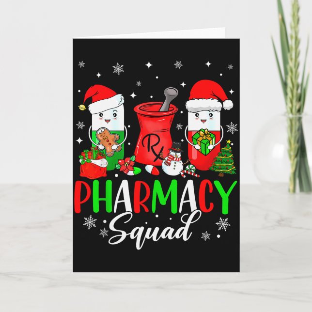 Tarjeta Funny Pharmacy Tech Squad Christmas Matching Holid (Anverso)