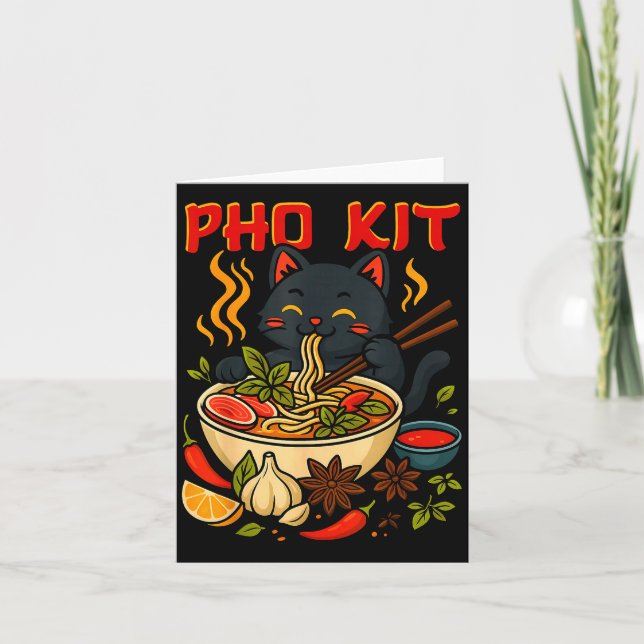 Tarjeta Funny Pho Kit Black Cat Halloween Costume Family M (Anverso)
