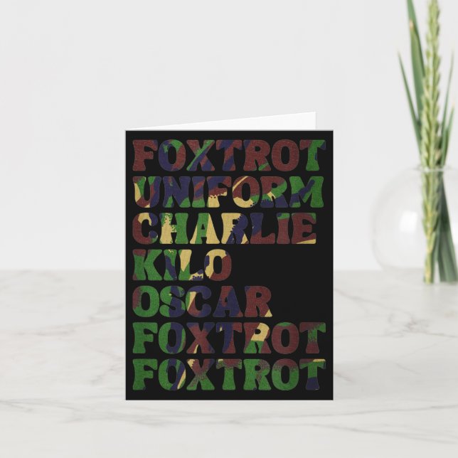 Tarjeta Funny Phonetic Alphabet Nato Military Lice Army Ta (Anverso)