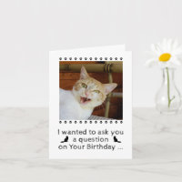 Funny Photo Cat Dog Mascota Birthday Card