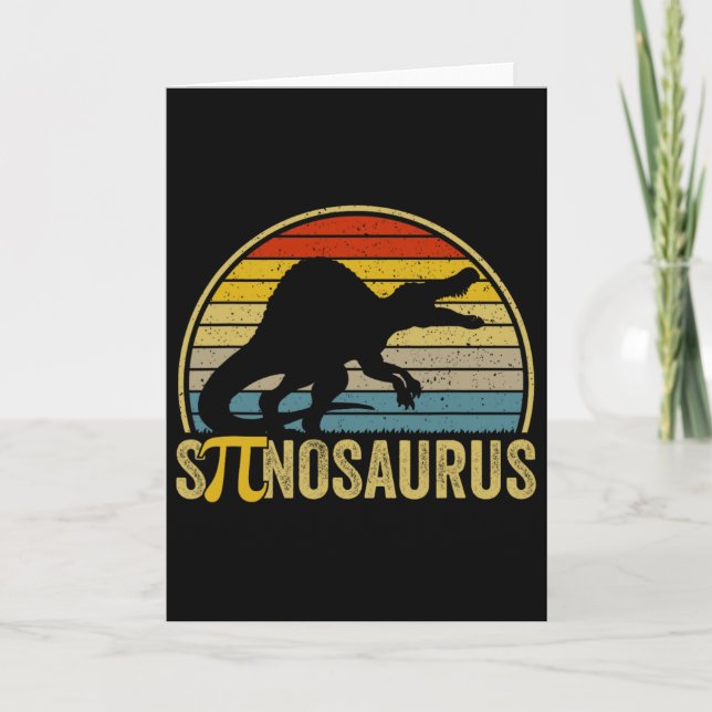 Tarjeta Funny Pi Day Pun - Spinosaurus Dinosaur Math Teach (Anverso)