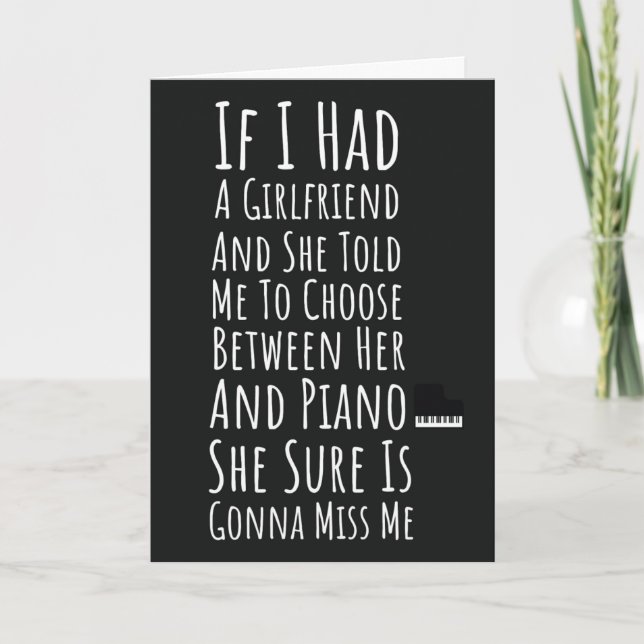 Tarjeta Funny Pianist Cards For Men Him Boys Piano Player (Anverso)