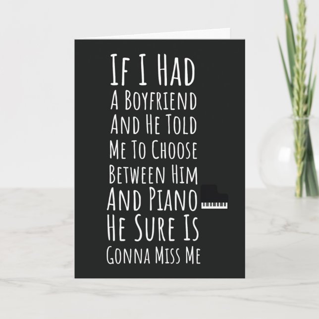 Tarjeta Funny Pianist Cards For Women Her Girls Humor (Anverso)