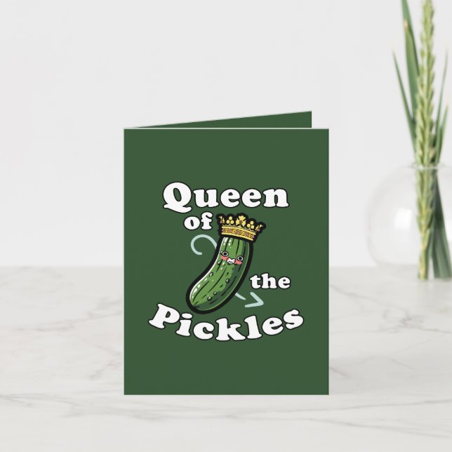 Tarjeta Funny pickle Queen customizable (Anverso)