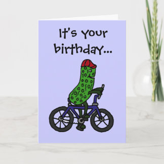 Tarjeta Funny Pickle Riding Bicycle Personalizado