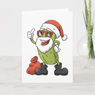 Tarjeta Funny Pickle Santa Claus Navidades Personalizado